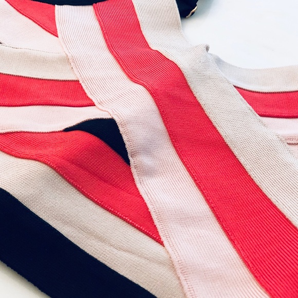 BEBE CYNTHIA COLORBLOCK BANDAGE BODYCON TOP SKIRT DRESS - Picture 2 of 13